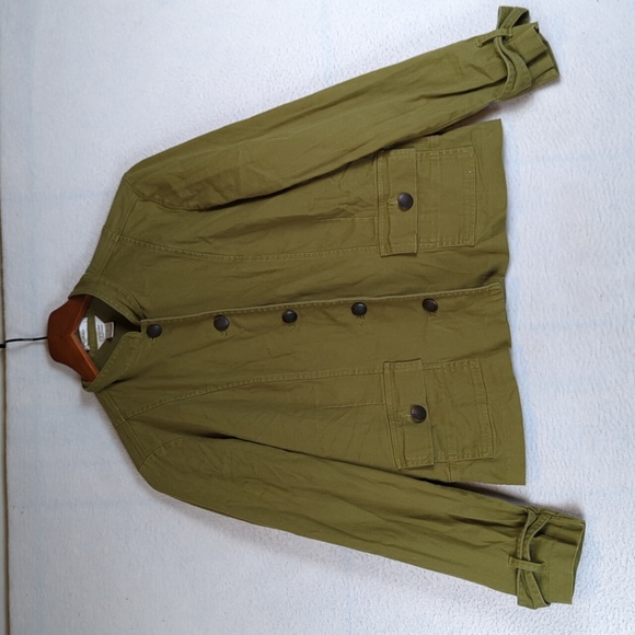 Christopher & Banks Jackets & Blazers - Christopher & Banks Olive Green Stretch Button Jacket S